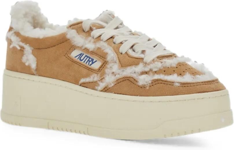 Autry Sneakers met lammy afwerking en plateauzool Bruin - Foto 2