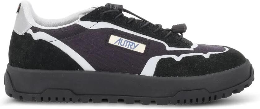 Autry Sneakers met suède afwerking en houtje-touwtje-sluiting Zwart