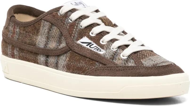 Autry Windscape geruite sneakers met leren afwerking Bruin - Foto 2