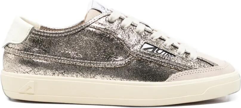 Autry Windscape leren sneakers met gebarsten effect Goud