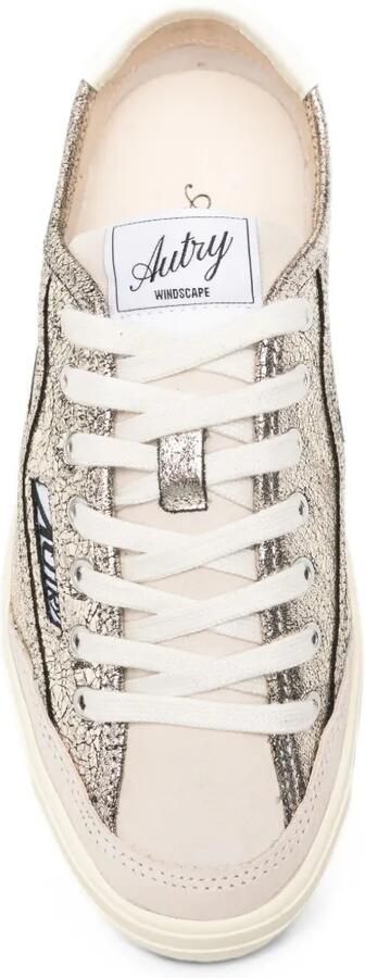 Autry Windscape leren sneakers met gebarsten effect Goud - Foto 4