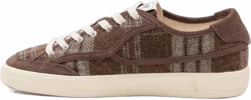 Autry Windscape low sneakers in brown and chocolate check-print fabric and suede Bruin - Foto 3