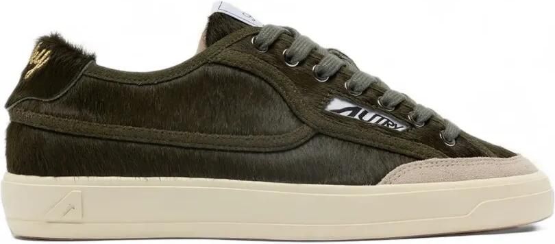 Autry Windscape low sneakers in military pony skin-effect material Groen