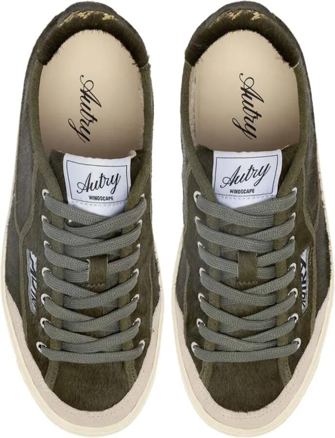 Autry Windscape low sneakers in military pony skin-effect material Groen - Foto 2