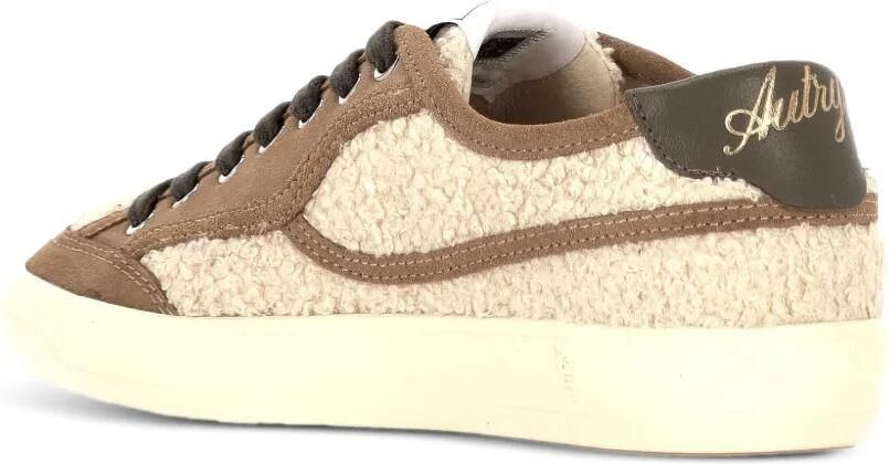 Autry Windscape low sneakers in natural color and cigar boucle fabric Beige - Foto 3