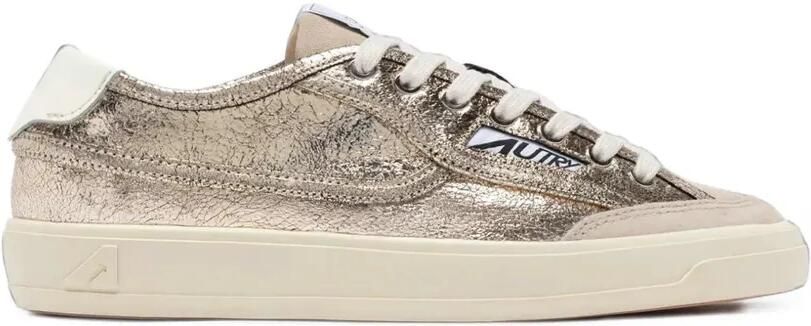 Autry Windscape suède sneakers van gebarsten leer Goud