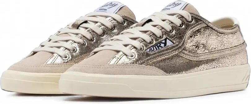 Autry Windscape suède sneakers van gebarsten leer Goud - Foto 3
