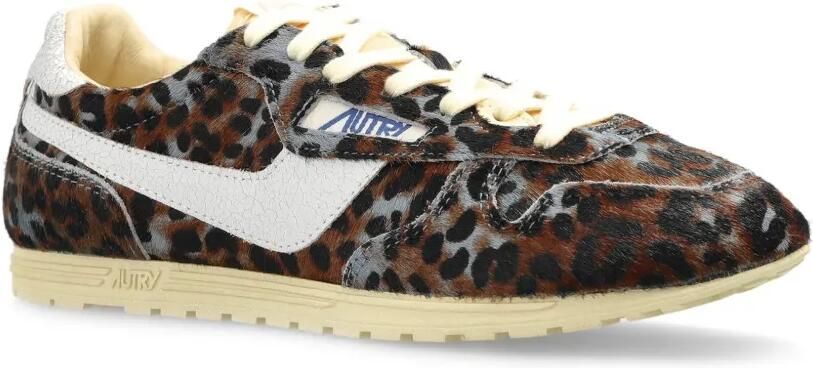 Autry Windspin leren sneakers met luipaardprint Bruin