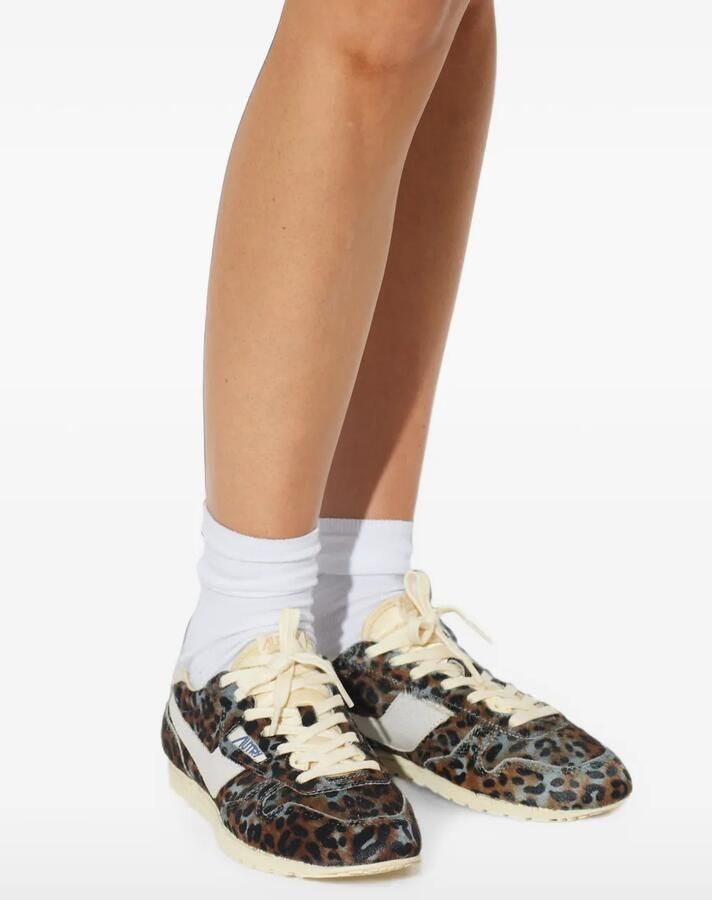 Autry Windspin leren sneakers met luipaardprint Bruin - Foto 2