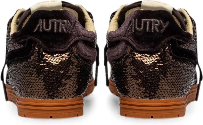 Autry Windspin Low fluwelen sneakers verfraaid met pailletten Bruin - Foto 2