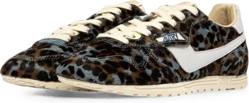 Autry Windspin Low sneakers met luipaardprint en ponyhaar Grijs - Foto 4