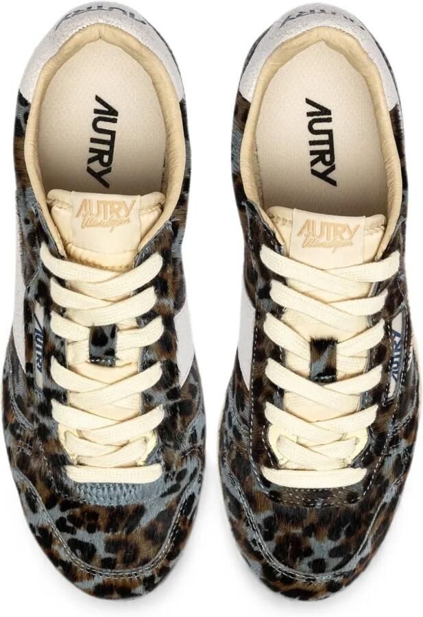 Autry Windspin Low sneakers met luipaardprint en ponyhaar Grijs - Foto 2
