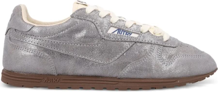 Autry Windspin metallic leren sneakers Zilver - Foto 2