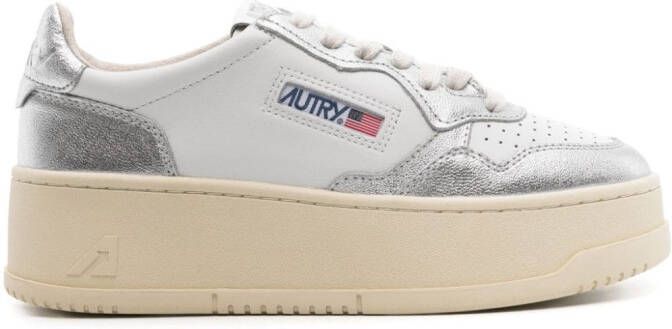 Autry Medalist leren sneakers met plateauzool Wit