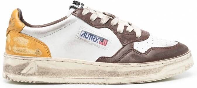 Autry Super Vintage sneakers met colourblocking Wit