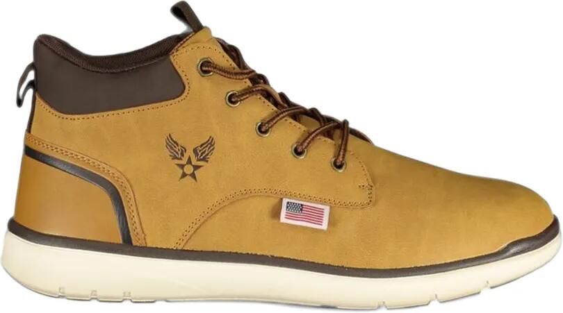 Avirex logo-patch lace-up ankle boots Beige