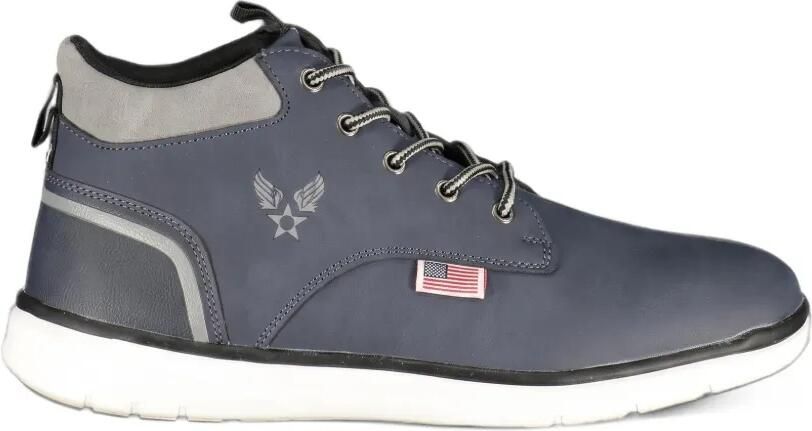Avirex logo-patch lace-up ankle boots Blauw