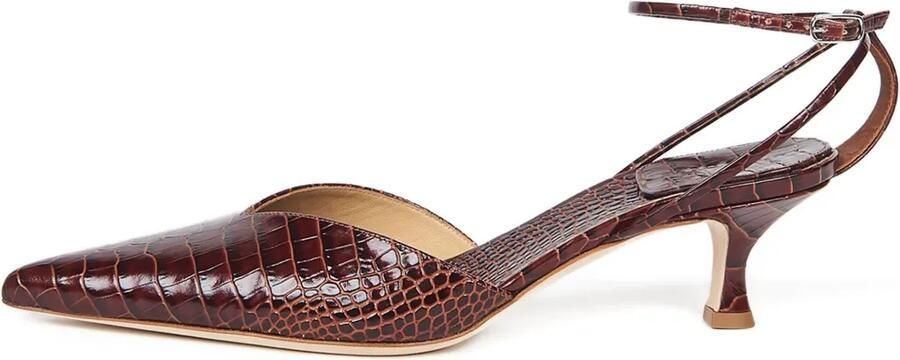 A.W.A.K.E. Mode 50 mm Dina Coco pumps met enkelbandje Bruin