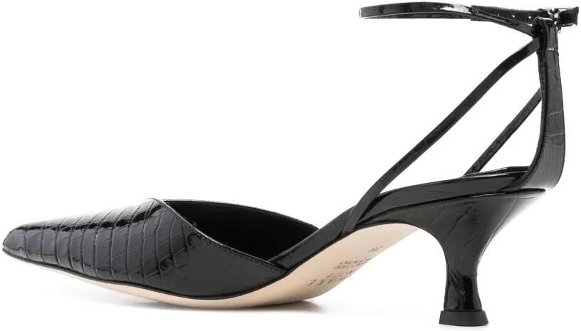 A.W.A.K.E. Mode 55 mm Dina pumps met krokodillen-reliëf Zwart - Foto 3