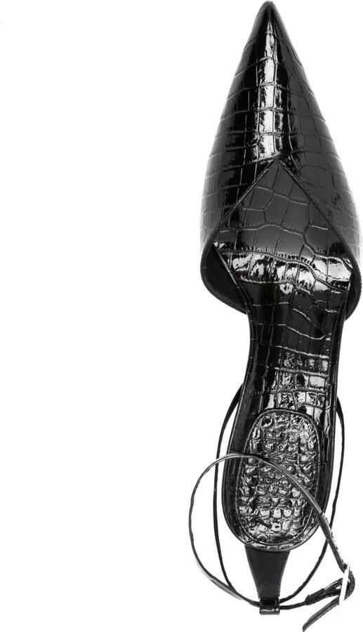 A.W.A.K.E. Mode 55 mm Dina pumps met krokodillen-reliëf Zwart - Foto 2
