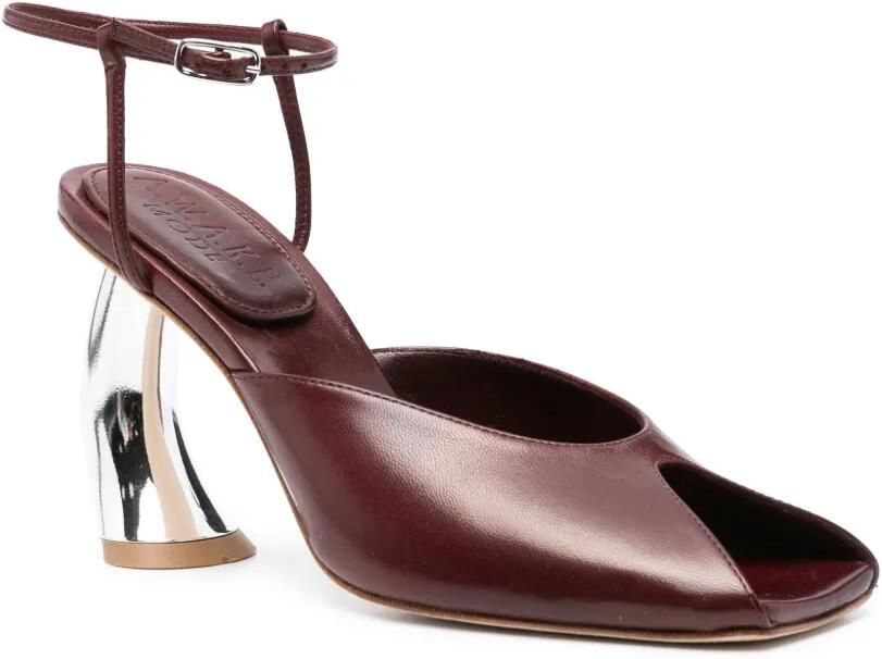 A.W.A.K.E. Mode 85 mm Giustine pumps met metallic hak en open neus Rood - Foto 3