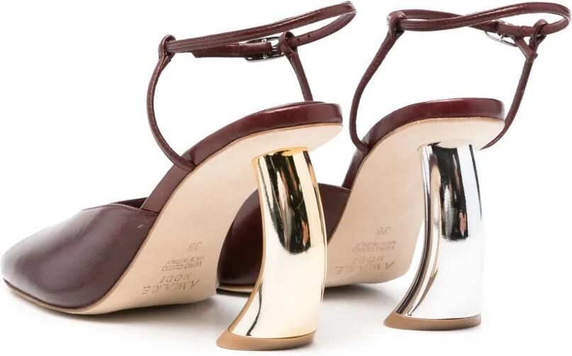 A.W.A.K.E. Mode 85 mm Giustine pumps met metallic hak en open neus Rood - Foto 4