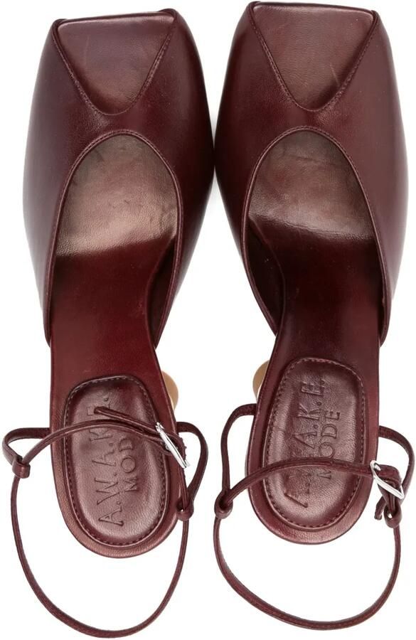 A.W.A.K.E. Mode 85 mm Giustine pumps met metallic hak en open neus Rood - Foto 2