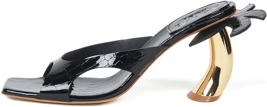 A.W.A.K.E. Mode 90 mm Chiara pumps met palmboom Zwart
