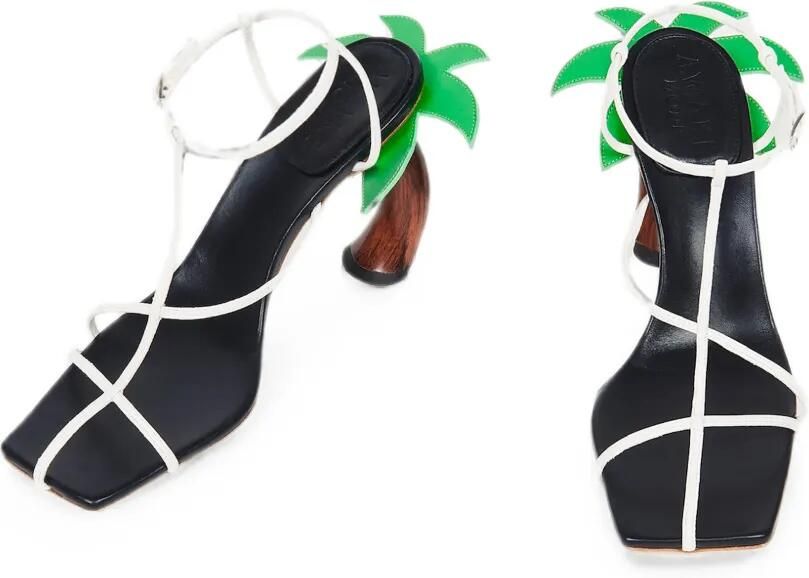 A.W.A.K.E. Mode Bianca sandalen met houten hak Wit - Foto 3