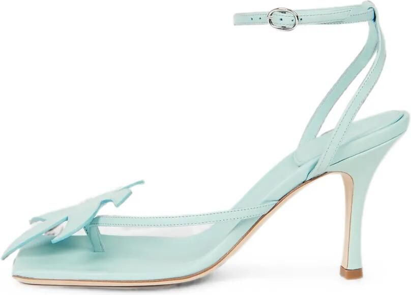 A.W.A.K.E. Mode Delta leren sandalen met palmblad-detail Blauw
