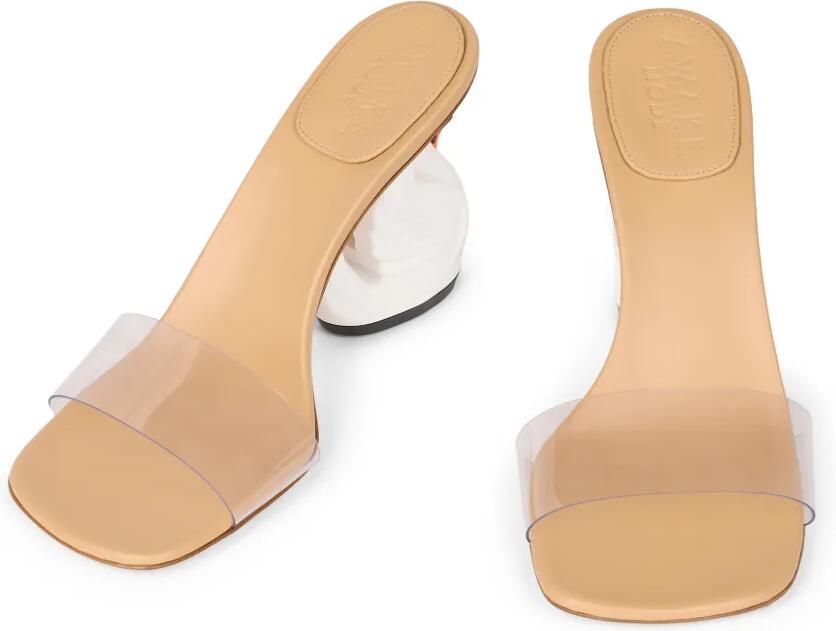 A.W.A.K.E. Mode Faye sandalen met zwanenhak Beige - Foto 4