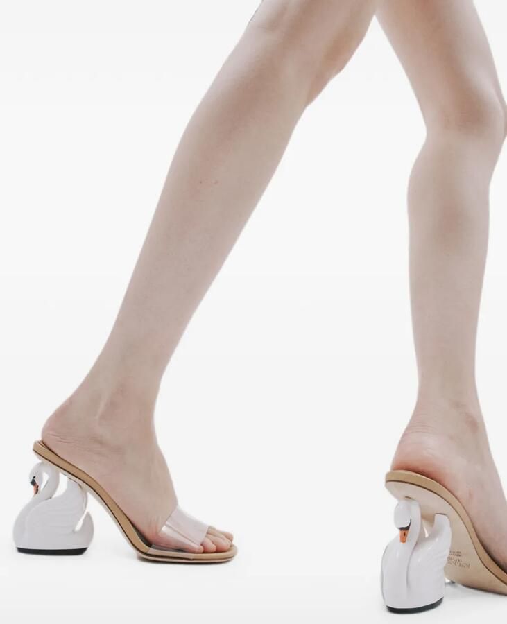A.W.A.K.E. Mode Faye sandalen met zwanenhak Beige - Foto 2