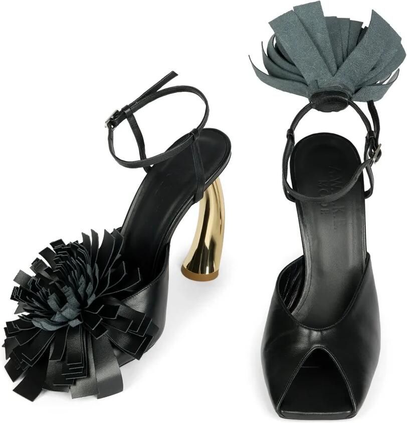 A.W.A.K.E. Mode Justine sandalen met pompon Zwart - Foto 2