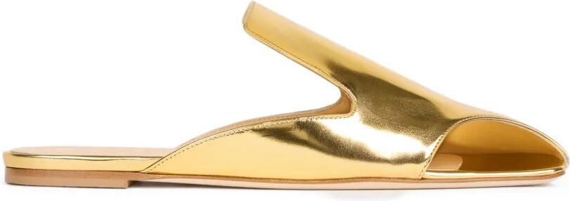 A.W.A.K.E. Mode Tim metallic muiltjes met open neus Goud