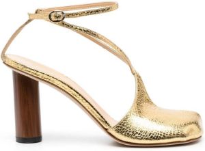 A.W.A.K.E. Mode Christine asymmetrische sandalen Goud