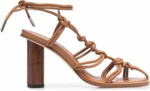 A.W.A.K.E. Mode Leren sandalen Bruin