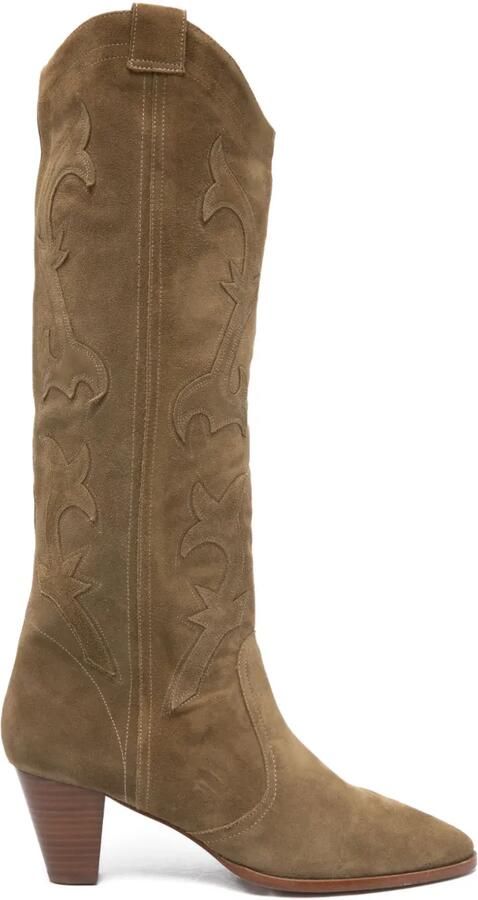 Ba&Sh 65 mm Casey laarzen met hak Groen