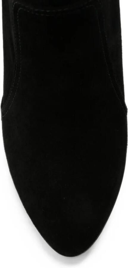 Ba&Sh Caitlin embroidered suede cowboy boots Zwart