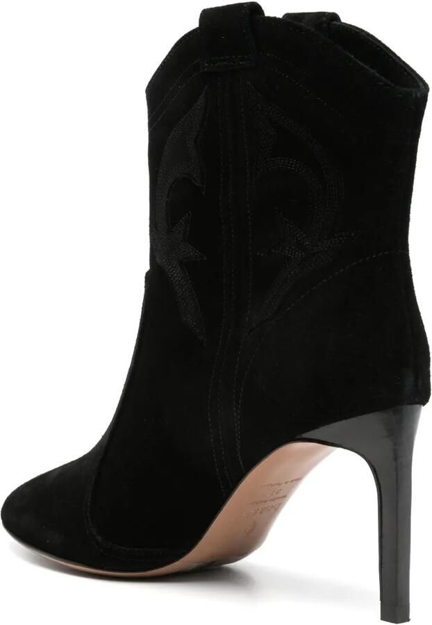 Ba&Sh Caitlin embroidered suede cowboy boots Zwart - Foto 4