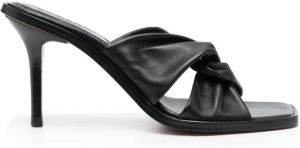 Ba&Sh Capioka leren sandalen Zwart