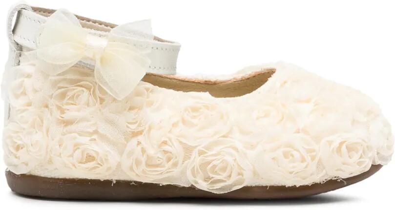 BabyWalker Ballerina's met bloemapplicatie en strikdetail Beige