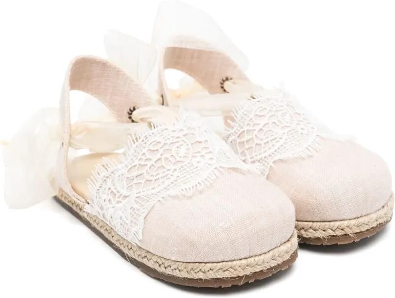 BabyWalker Espadrilles met kanten detail Beige
