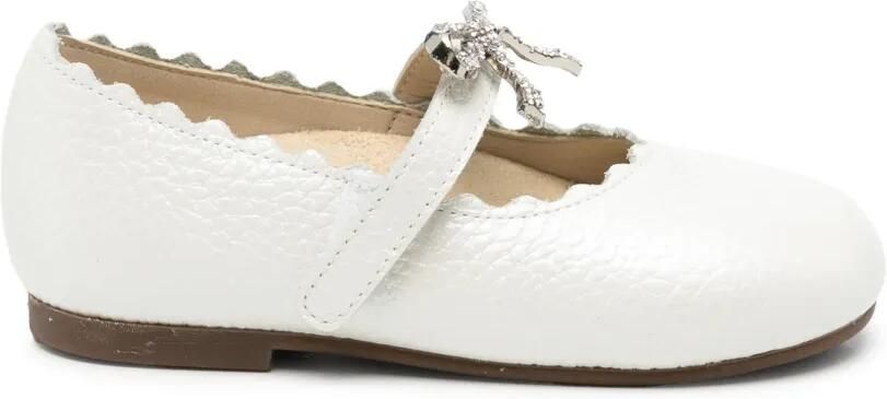 BabyWalker Gewelfde ballerina's met strikdetail Wit