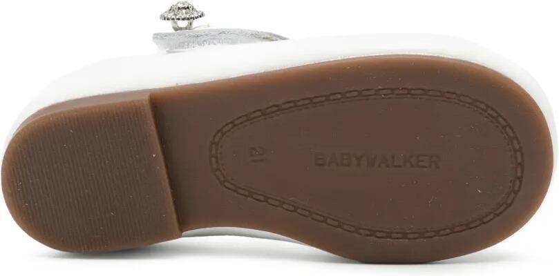 BabyWalker Leren ballerina's met kristallen Wit - Foto 4