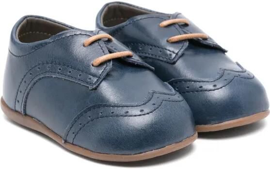 BabyWalker Leren sloffen met vierkante neus Blauw