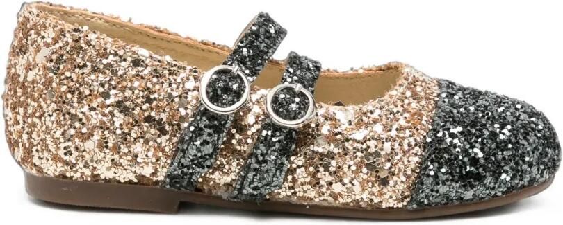 BabyWalker Mary Jane ballerina's verfraaid met glitters Goud
