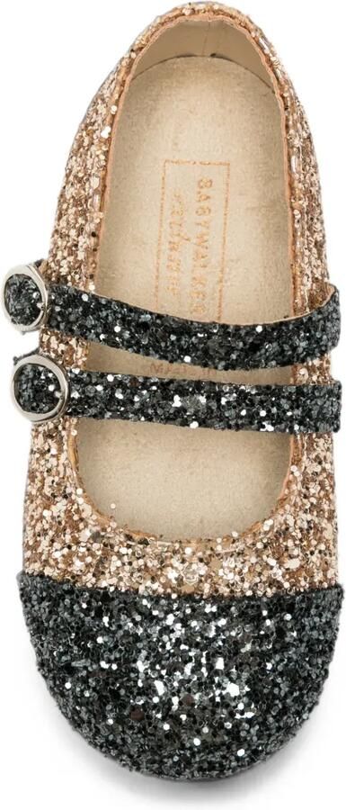 BabyWalker Mary Jane ballerina's verfraaid met glitters Goud - Foto 3