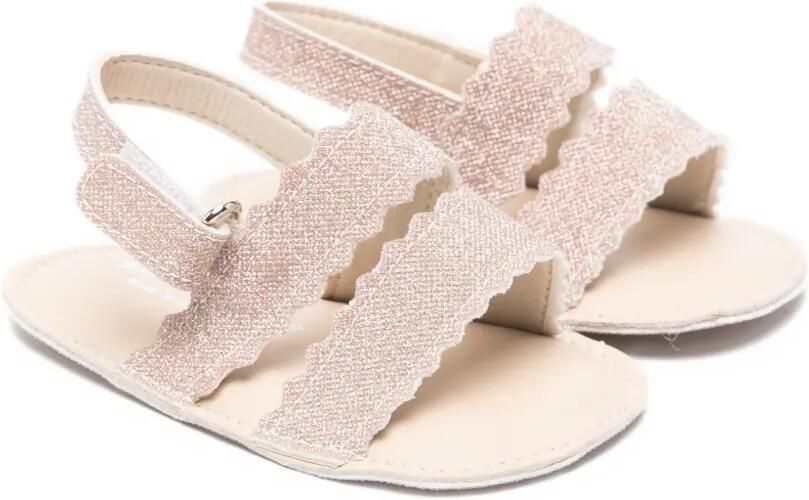 BabyWalker Sandalen met gewelfd bandje en glitter Roze