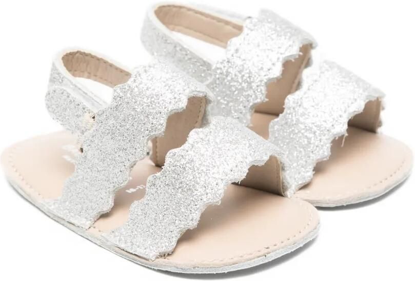 BabyWalker Sandalen met gewelfde afwerking Zilver