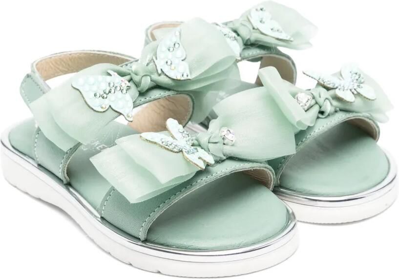 BabyWalker Sandalen met organza strik Groen